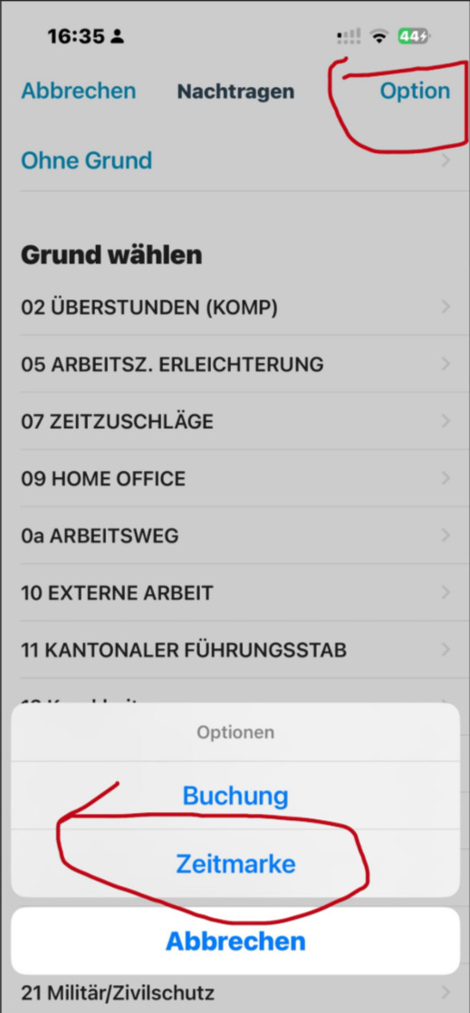 Erstes Badgen au Handy